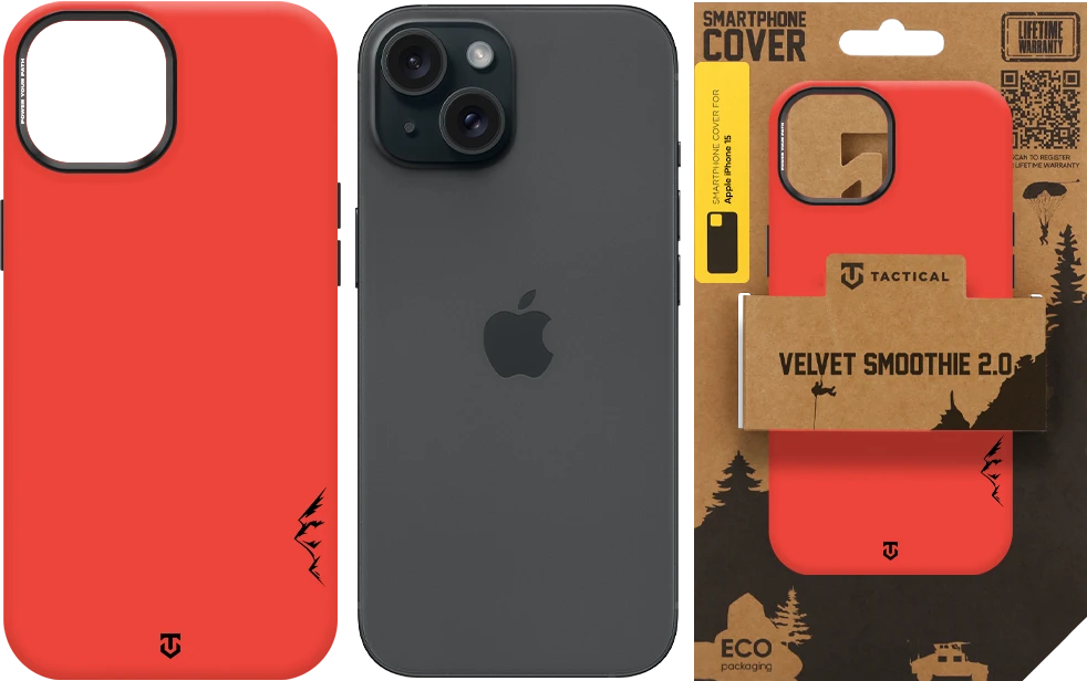 Dėklas Tactical MagForce Velvet Smoothie 2.0 Cover for Apple iPhone 15 Chilli