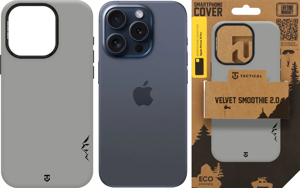 Dėklas Tactical MagForce Velvet Smoothie 2.0 Cover for Apple iPhone 15 Pro Foggy