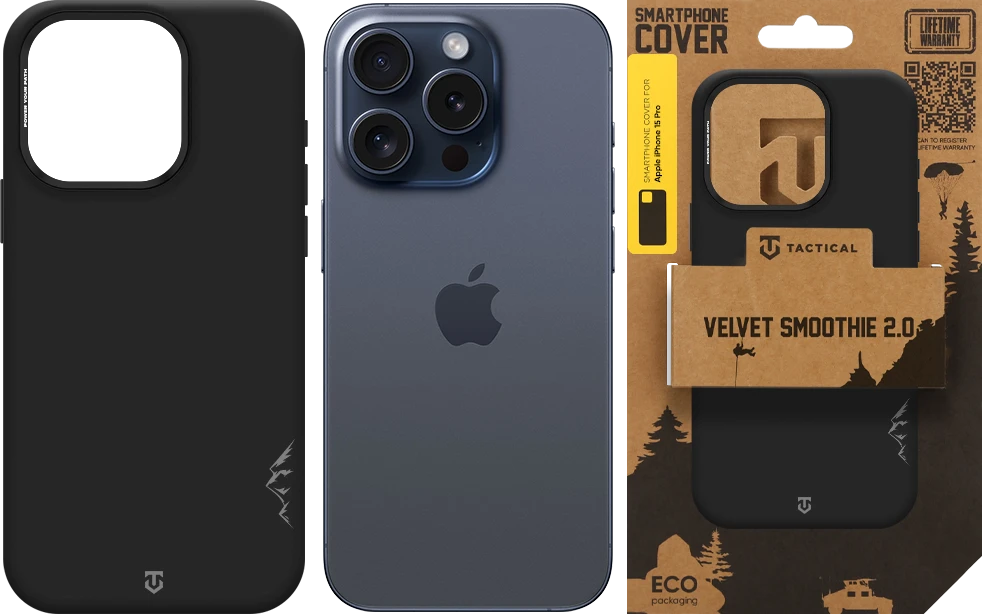 Dėklas Tactical MagForce Velvet Smoothie 2.0 Cover for Apple iPhone 15 Pro Asphalt