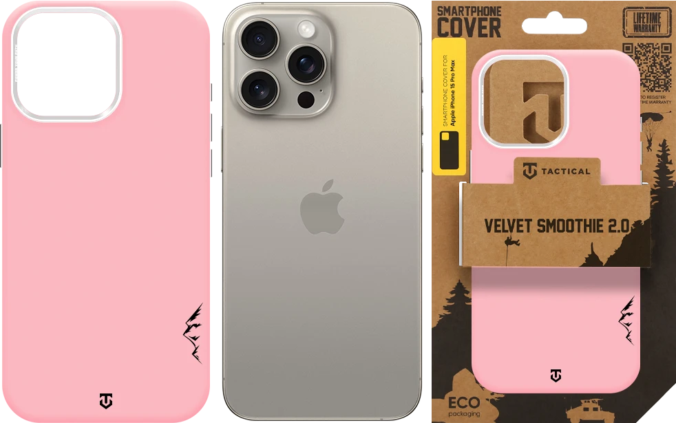 Dėklas Tactical MagForce Velvet Smoothie 2.0 Cover for Apple iPhone 15 Pro Max Rožinė Panther