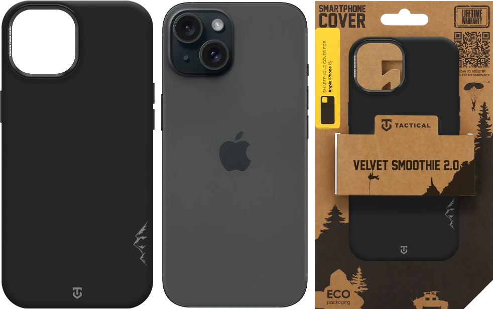 Dėklas Tactical MagForce Velvet Smoothie 2.0 Cover for Apple iPhone 15 Asphalt