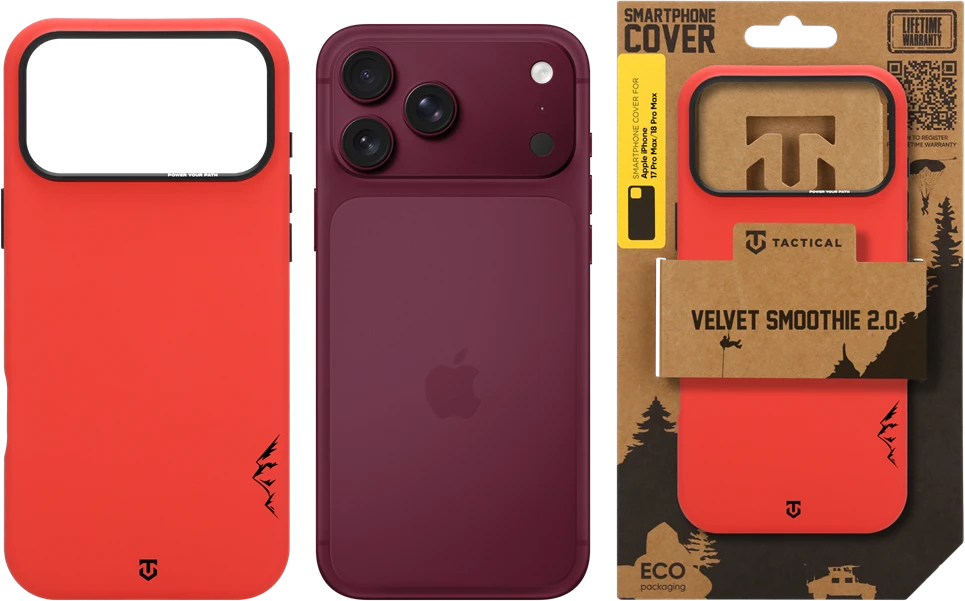 Dėklas Tactical MagForce Velvet Smoothie 2.0 Cover for Apple iPhone 18 Pro Max/17 Pro Max Chilli