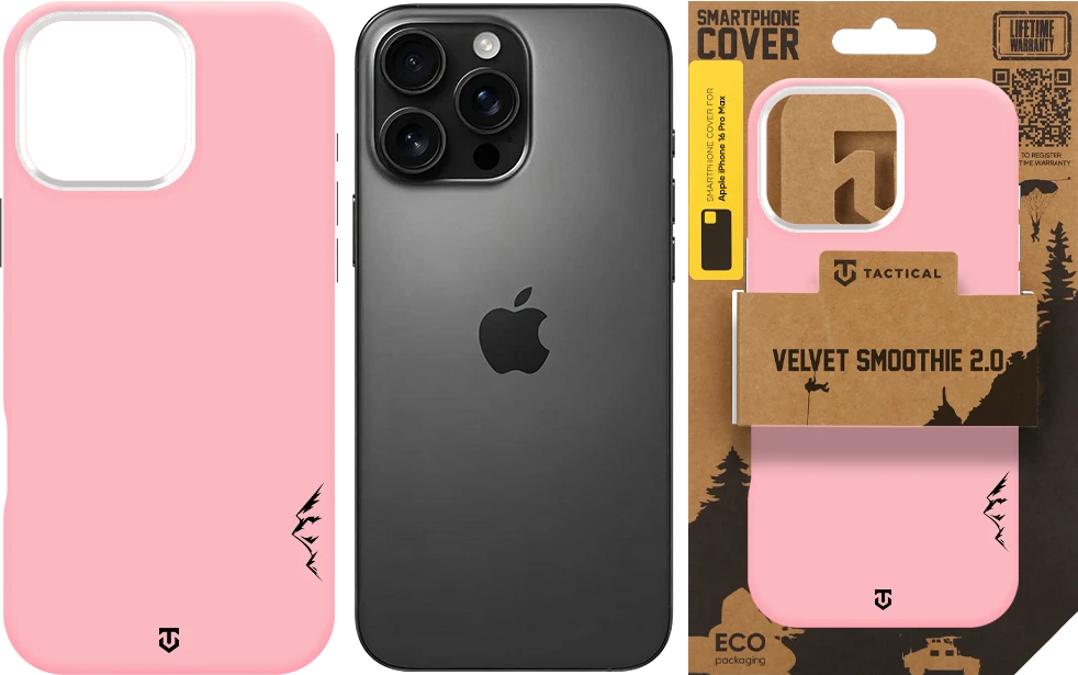 Dėklas Tactical MagForce Velvet Smoothie 2.0 Cover for Apple iPhone 16 Pro Max Rožinė Panther