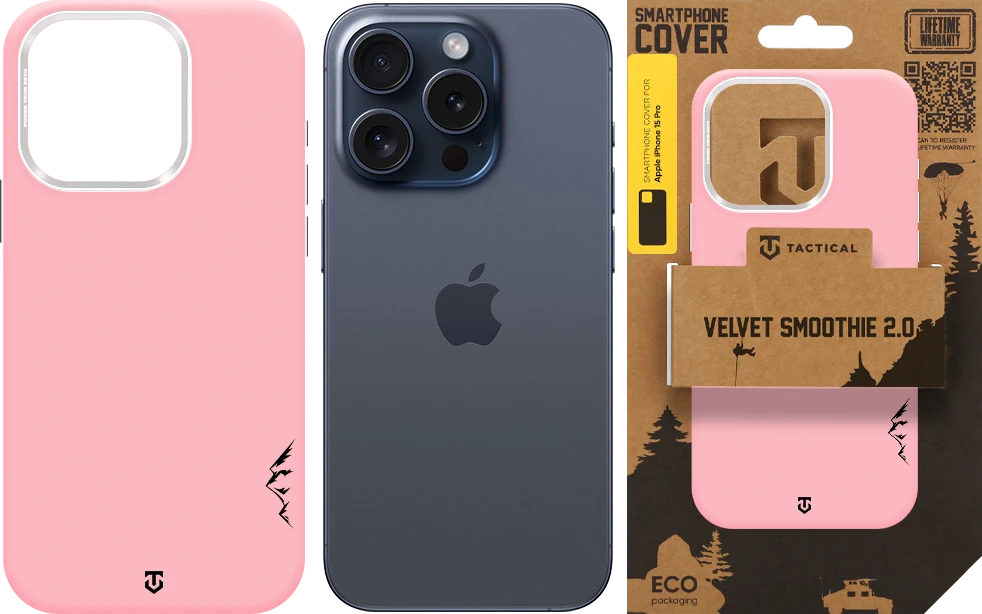 Dėklas Tactical MagForce Velvet Smoothie 2.0 Cover for Apple iPhone 15 Pro Rožinė Panther