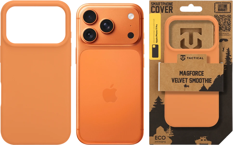 Tactical MagForce Velvet Smoothie dėklas skirtas Apple iPhone 17 Pro Agent Oranžinis