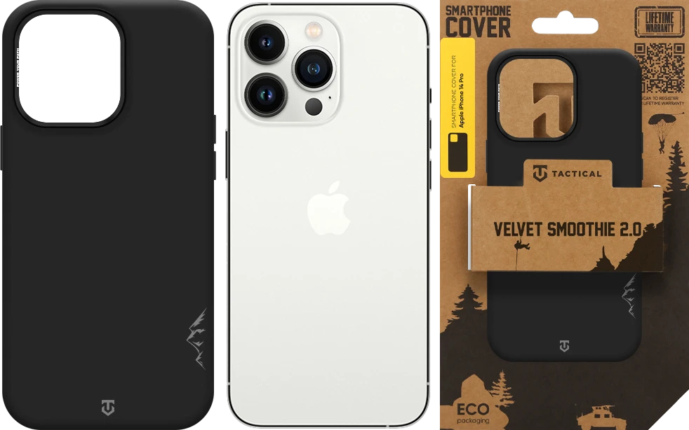 Dėklas Tactical MagForce Velvet Smoothie 2.0 Cover for Apple iPhone 14 Pro Asphalt