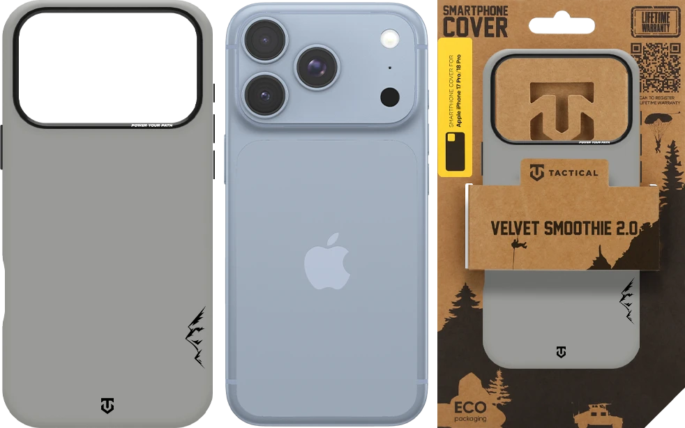 Tactical MagForce Velvet Smoothie 2.0 dėklas Apple iPhone 18 Pro/17 Pro telefonui, rūko spalvos