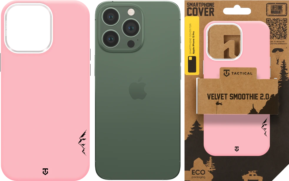Dėklas Tactical MagForce Velvet Smoothie 2.0 phone case with MagSafe support for iPhone 13 Pro pink