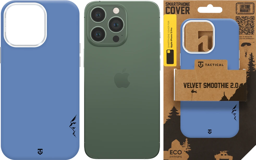Tactical MagForce Velvet Smoothie 2.0 telefono dėklas su MagSafe palaikymu iPhone 13 Pro mėlynas
