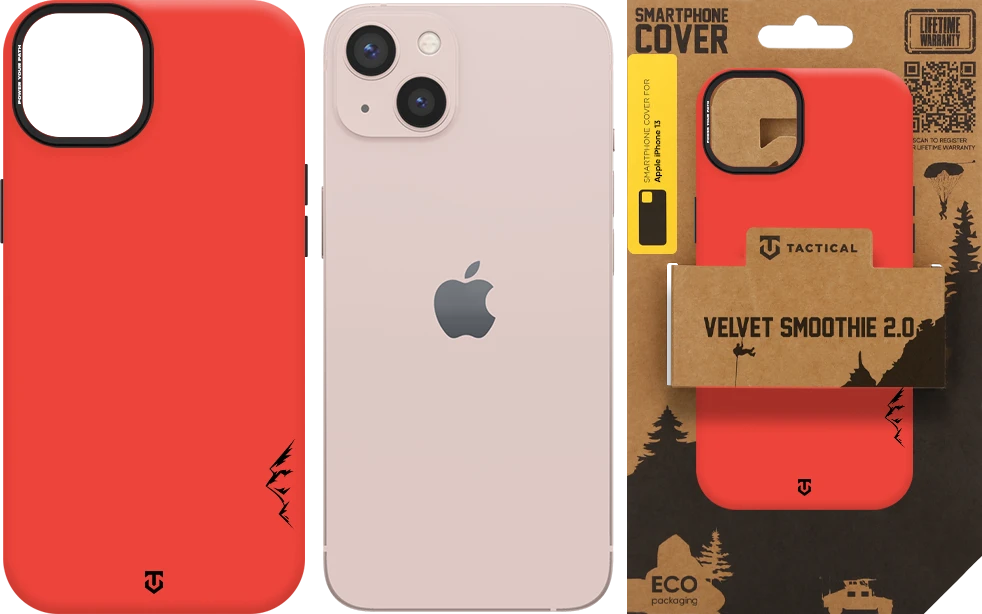 Dėklas Tactical MagForce Velvet Smoothie 2.0 phone case with MagSafe support for iPhone 13 red