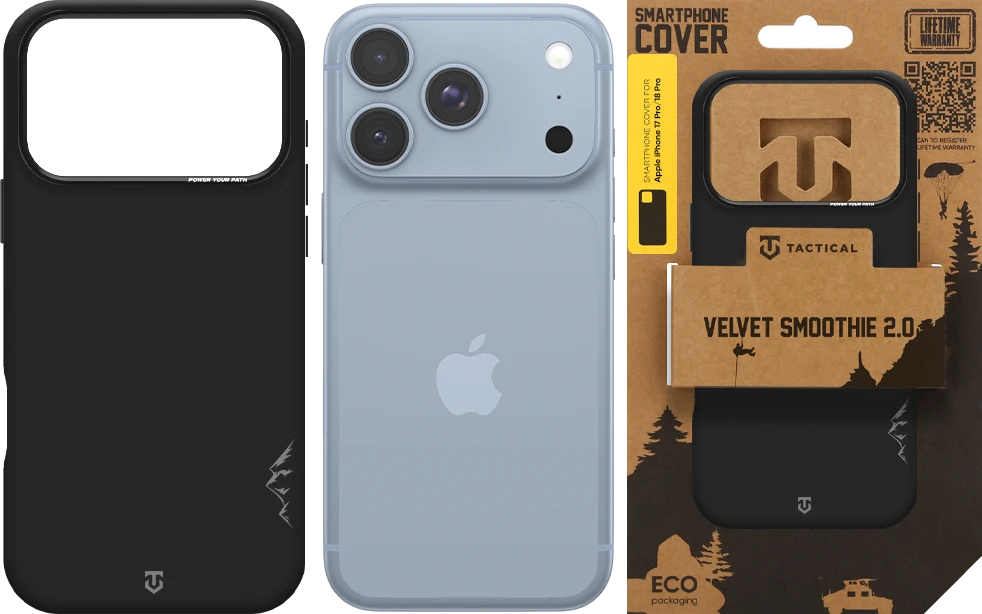 Dėklas Tactical MagForce Velvet Smoothie Cover 2.0 for Apple iPhone 18 Pro/17 Pro Asphalt