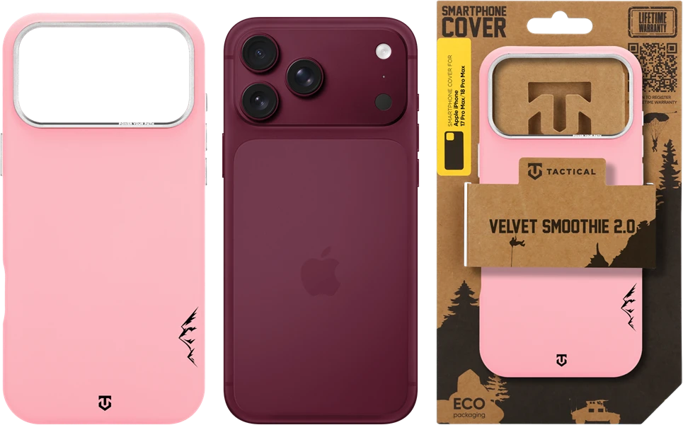 Dėklas Tactical MagForce Velvet Smoothie 2.0 Cover for Apple iPhone 18 Pro Max/17 Pro Max Rožinė Panther
