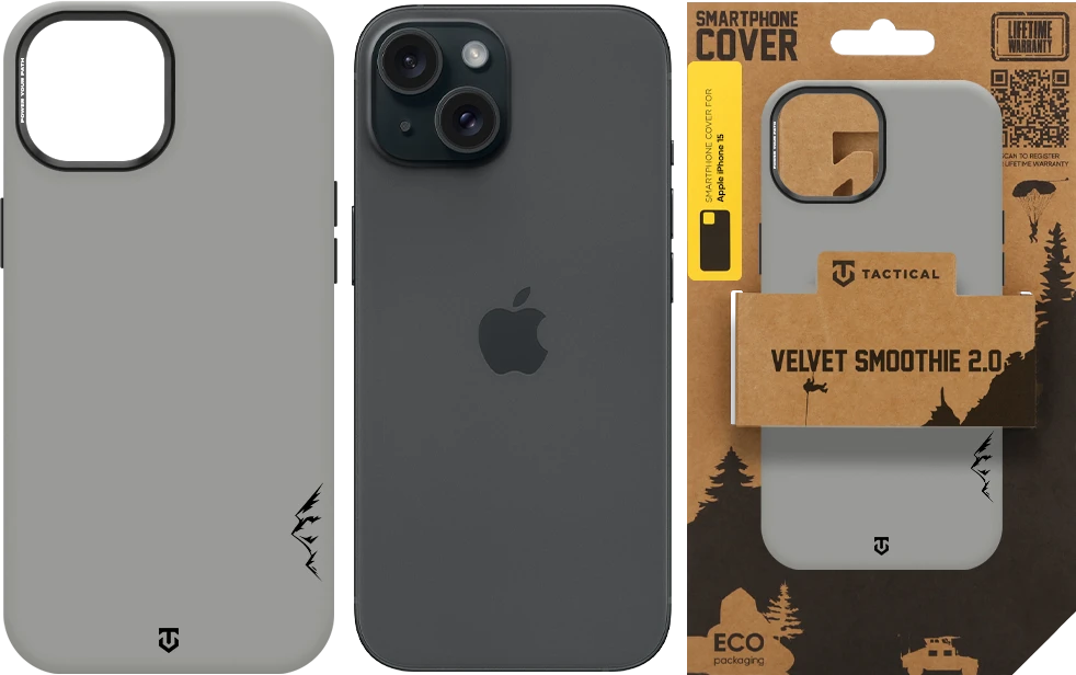 Dėklas Tactical MagForce Velvet Smoothie 2.0 Cover for Apple iPhone 15 Foggy