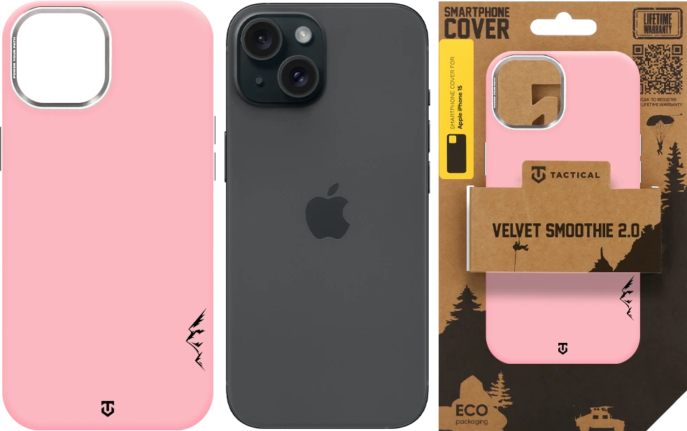 Dėklas Tactical MagForce Velvet Smoothie 2.0 Cover for Apple iPhone 15 Rožinė Panther