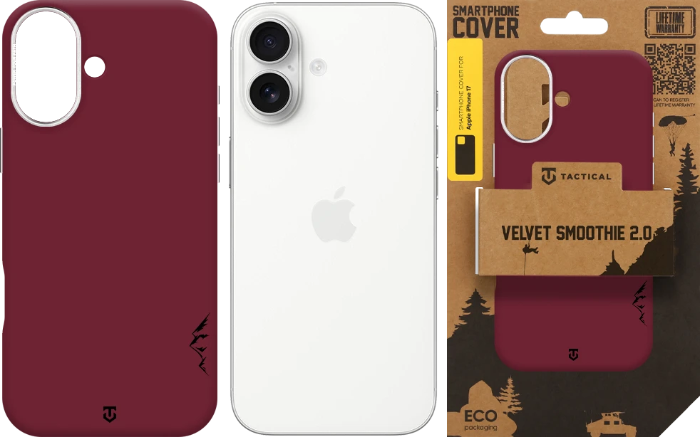 Dėklas Tactical MagForce Velvet Smoothie 2.0 Cover for Apple iPhone 17 Burgundy