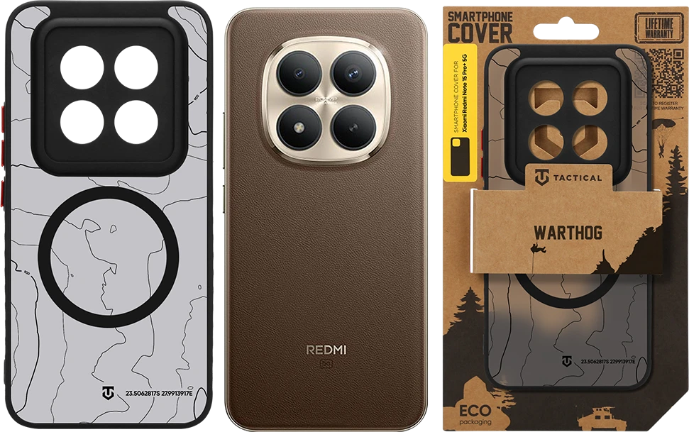 Dėklas Tactical MagForce Warthog Cover for Xiaomi Redmi Note 15 Pro+ 5G Asphalt