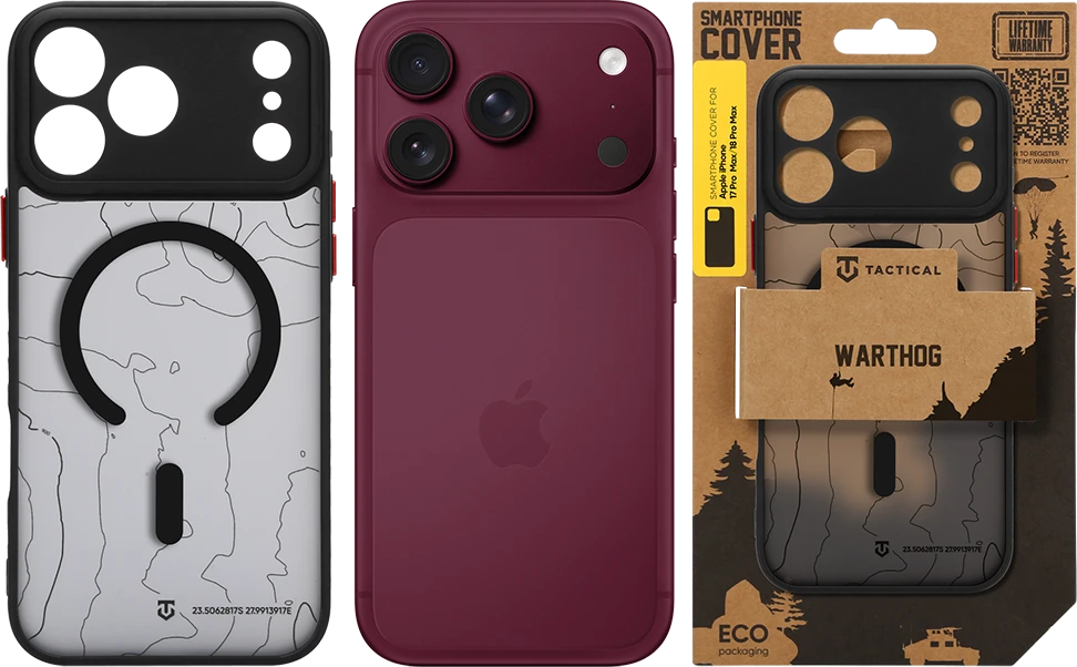 Dėklas Tactical MagForce Warthog Cover for Apple iPhone 17 Pro Max/18 Pro Max Asphalt