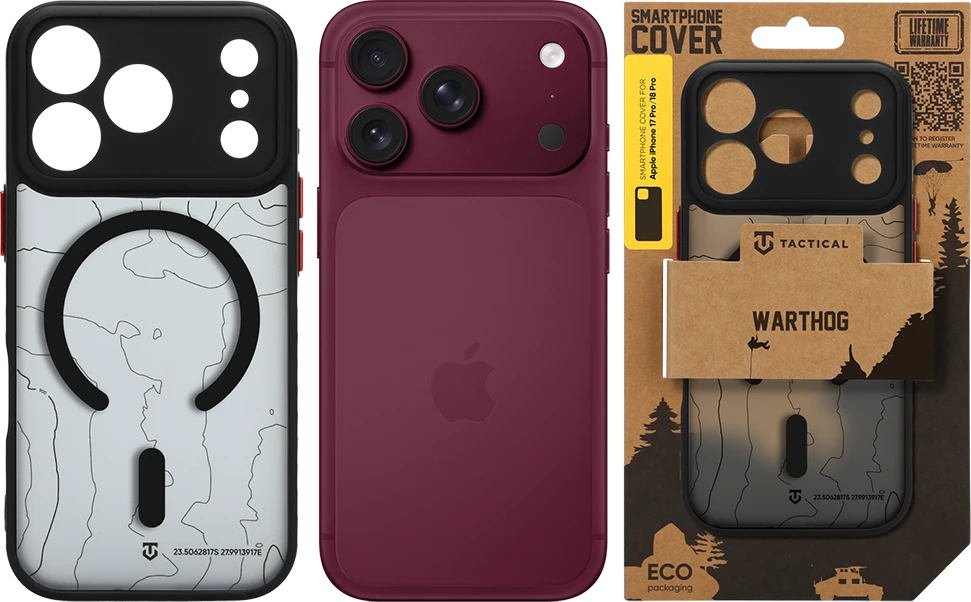 Dėklas Tactical MagForce Warthog Cover for Apple iPhone 17 Pro/18 Pro Asphalt