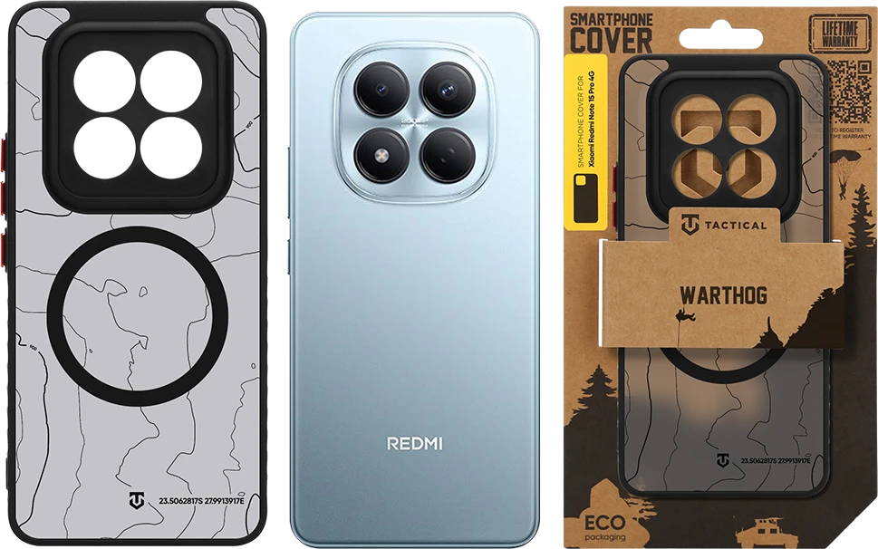 Dėklas Tactical MagForce Warthog Cover for Xiaomi Redmi Note 15 Pro 4G Asphalt