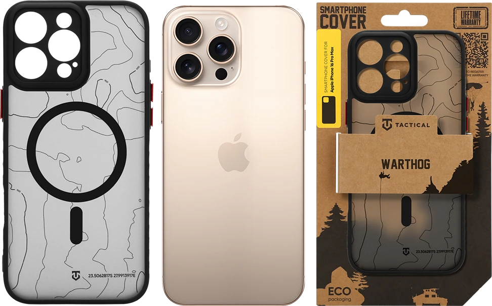 Dėklas Tactical MagForce Warthog Cover for Apple iPhone 16 Pro Max Asphalt