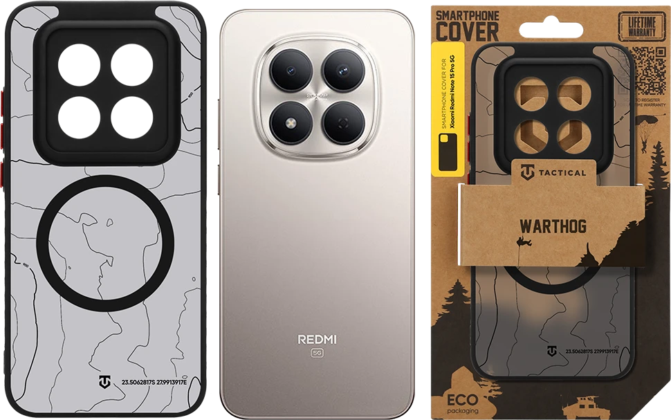 Dėklas Tactical MagForce Warthog Cover for Xiaomi Redmi Note 15 Pro 5G Asphalt