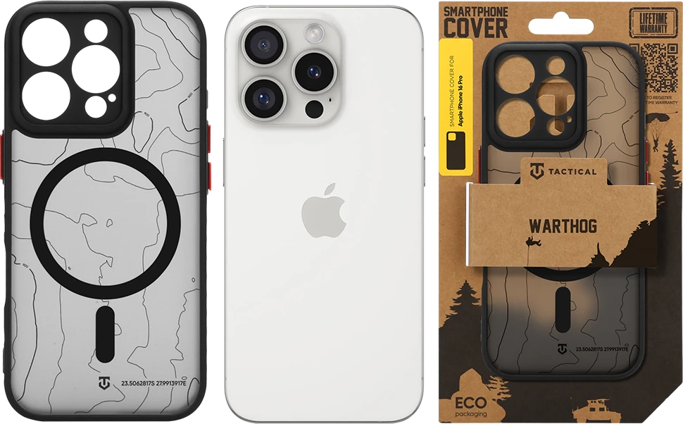Dėklas Tactical MagForce Warthog Cover for Apple iPhone 16 Pro Asphalt