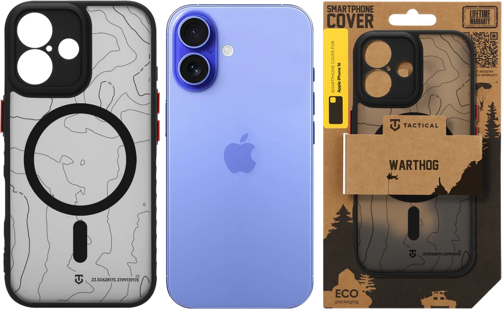Dėklas Tactical MagForce Warthog Cover for Apple iPhone 16 Asphalt