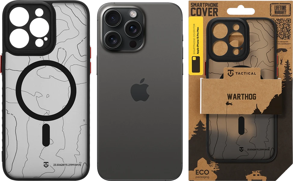 Dėklas Tactical MagForce Warthog Cover for Apple iPhone 15 Pro Max Asphalt