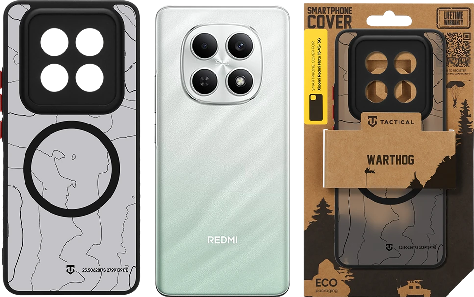 Dėklas Tactical MagForce Warthog Kryt pro Xiaomi Redmi Note 15 4G/5G Asphalt