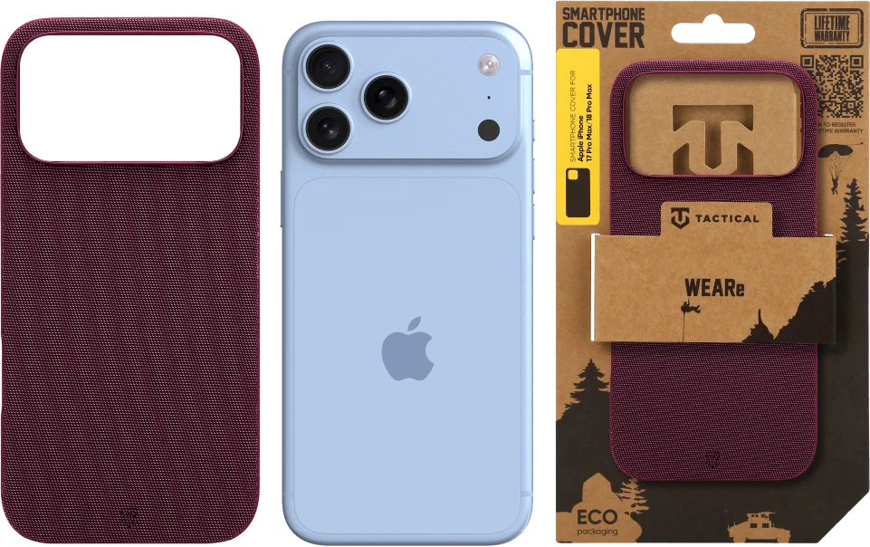 Tactical MagForce WEARe dėklas, skirtas Apple iPhone 17 Pro Max/18 Pro Max, bordo spalvos
