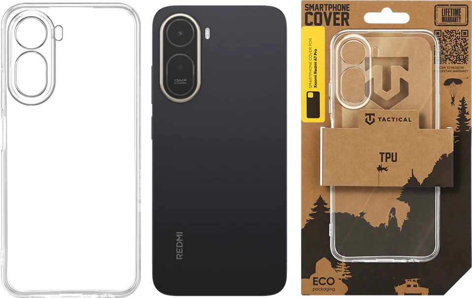 Dėklas Tactical Taktinis TPU dangtelis, skirtas Xiaomi Redmi A7 Pro, permatomas