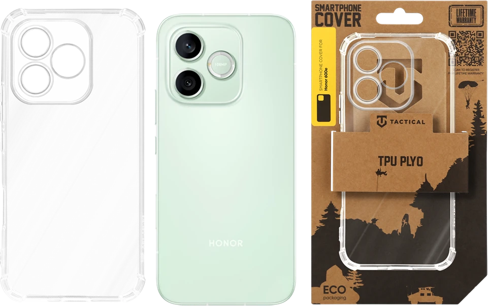 Dėklas Tactical TPU Plyo Cover for Honor 600e Transparent
