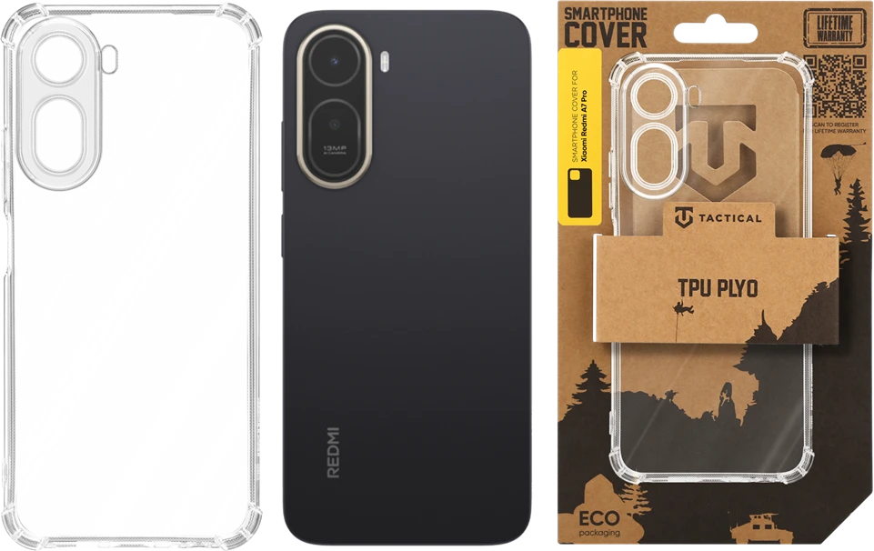 Dėklas Tactical TPU Plyo Cover for Xiaomi Redmi A7 Pro Transparent