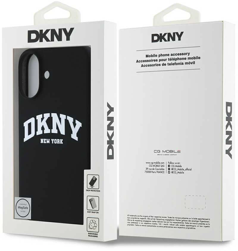 DKNY DKHMP16SSNYACH Apple iPhone 16 6.1" dėklas telefonui juodos spalvos Silikoninis Printed Logo MagSafe