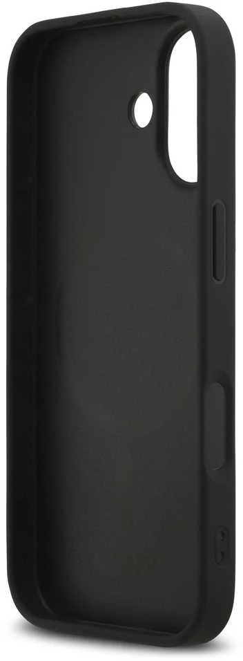 DKNY PU Leather Grid Pattern Magsafe dėklas skirtas Apple iPhone 17 juodos spalvos