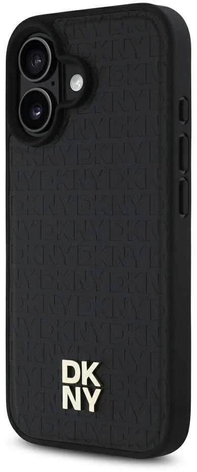 DKNY DKHMP16SPSHRPSK Apple iPhone 16 6.1" dėklas telefonui juodos spalvos Repeat Pattern Stack Logo MagSafe
