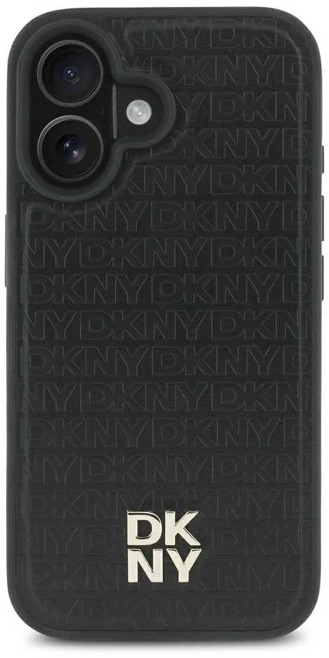 DKNY DKHMP16SPSHRPSK Apple iPhone 16 6.1" dėklas telefonui juodos spalvos Repeat Pattern Stack Logo MagSafe