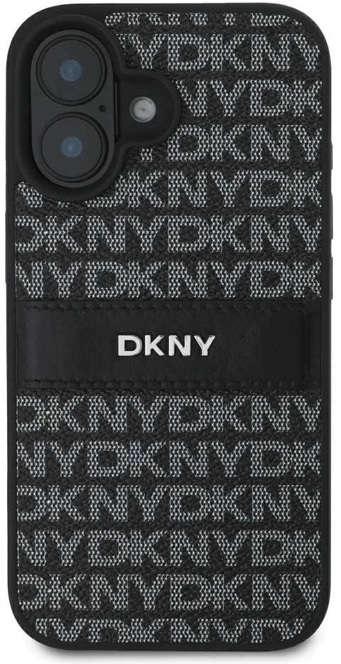 DKNY DKHCP16SPRTHSLK Apple iPhone 16 6.1″ juodos spalvos kietas dėklas Texture Pattern Tonal Stripe