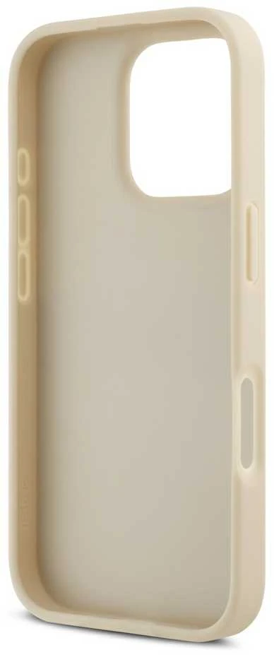 DKNY PU Leather Repeat Pattern Tonal Stripe Apple iPhone 16 Pro Max dėklas telefonui rožinės spalvos