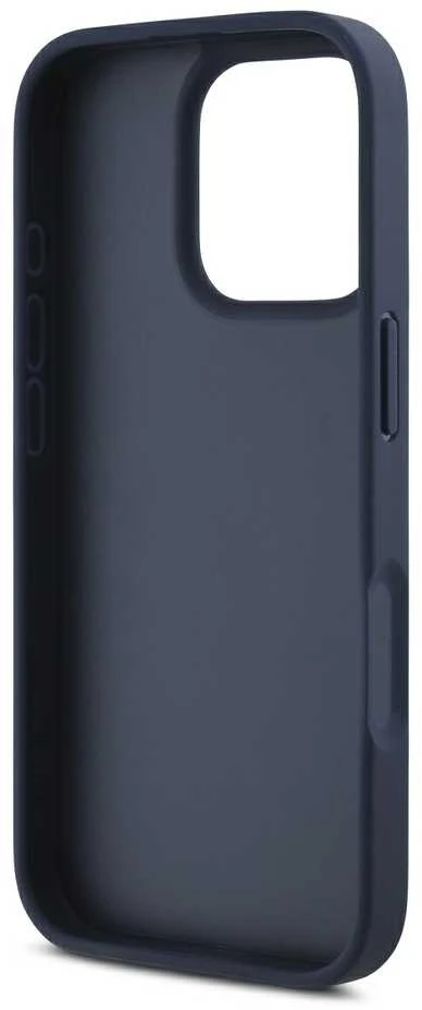 DKNY PU Leather Repeat Pattern Tonal Stripe Apple iPhone 16 Pro dėklas telefonui mėlynos spalvos