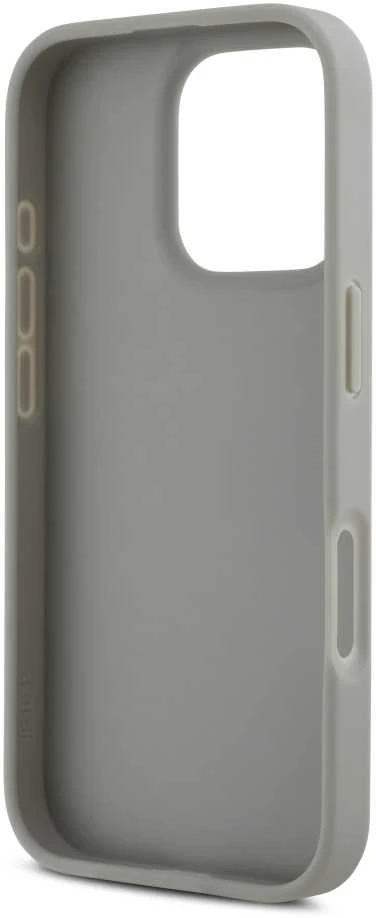 DKNY PU Leather Repeat Pattern Tonal Stripe Apple iPhone 16 Pro Max dėklas telefonui smėlio spalvos