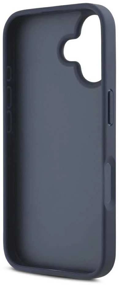 DKNY PU Leather Repeat Pattern Tonal Stripe Apple iPhone 16 dėklas telefonui mėlynos spalvos
