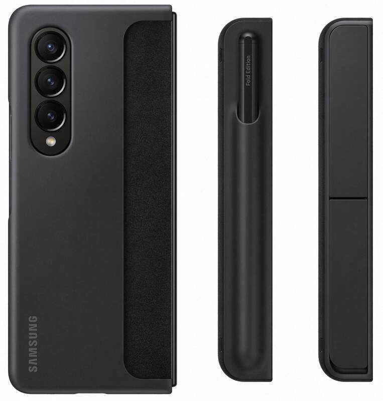 Dėklas Samsung Galaxy Fold4 stovimas dangtelis su S Pen 25W TA Juodas