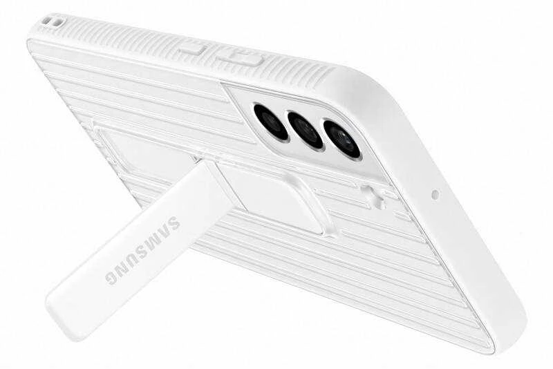 RS906CWE apsauginis stovimas dangtelis, skirtas Samsung Galaxy S22 Plus, Baltas (Baltas)