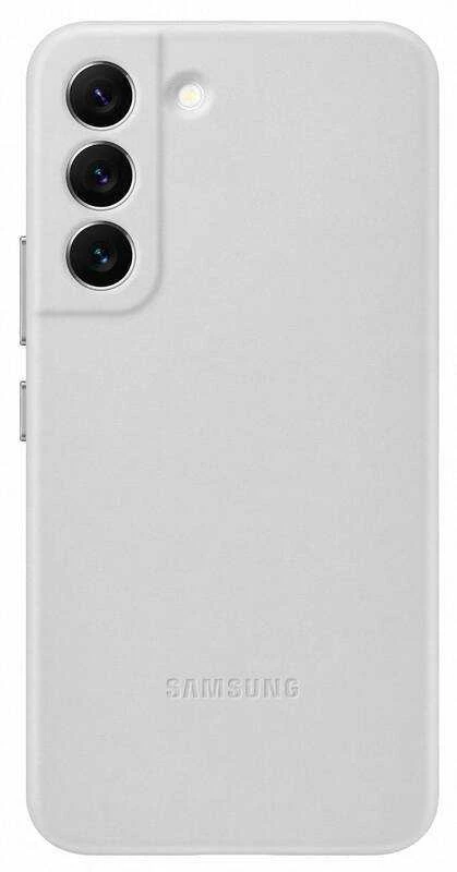 Dėklas Samsung Galaxy S22 odinis dangtelis šviesiai pilkas