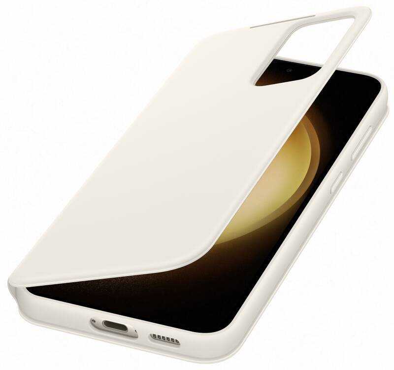 Dėklas Samsung Galaxy S23+ Smart View Wallet Case Kremas
