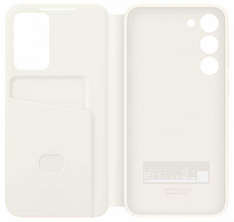 Dėklas Samsung Galaxy S23+ Smart View Wallet Case Kremas