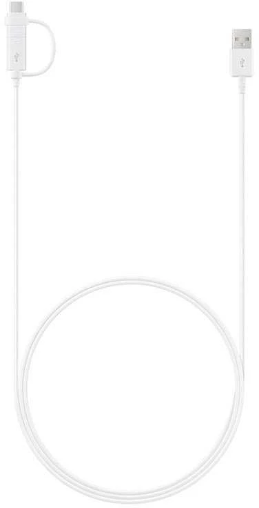 EP-DG930DWE Samsung Combo microUSB duomenų kabelis with USB-C Reduction 1.5m baltos spalvos (Bulk)