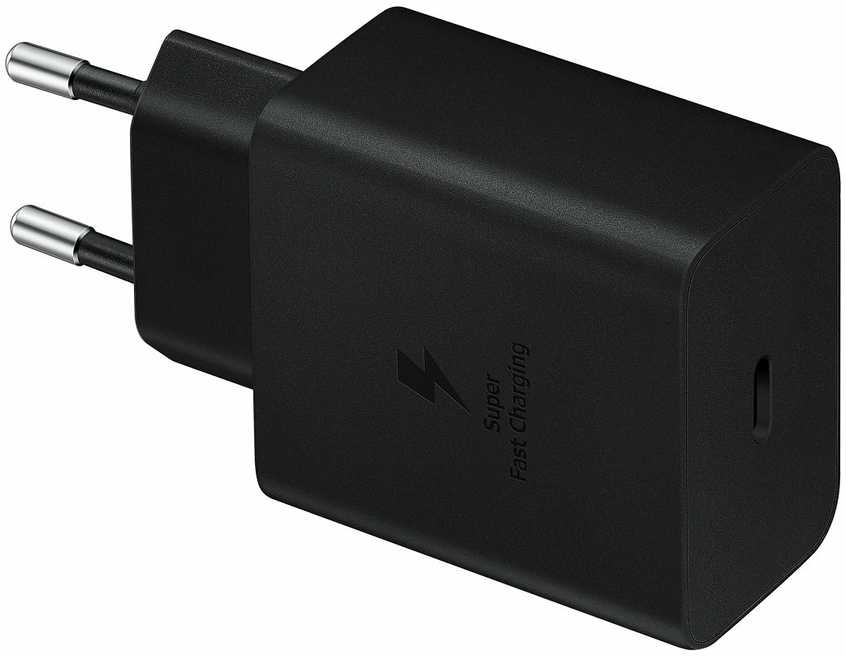 EP-T4510XBE Samsung 45 W kelioninis įkroviklis + USB-C duomenų kabelis juodas (pažeista pakuotė)