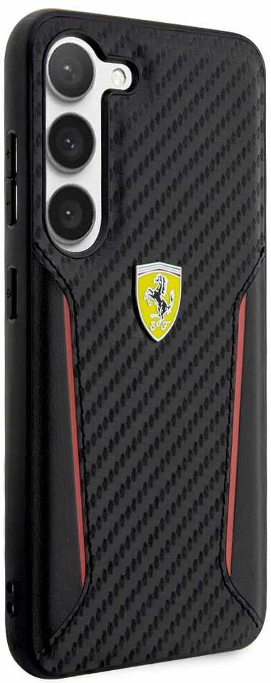 Ferrari FEHCS23MNPYK S23+ S916 juodos spalvos kietas dėklas Carbon Contrast Edges
